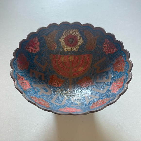 Authentic Original Vintage Style Accents Vintage Brass Jewish Handmade Jerusalem 6 Dia